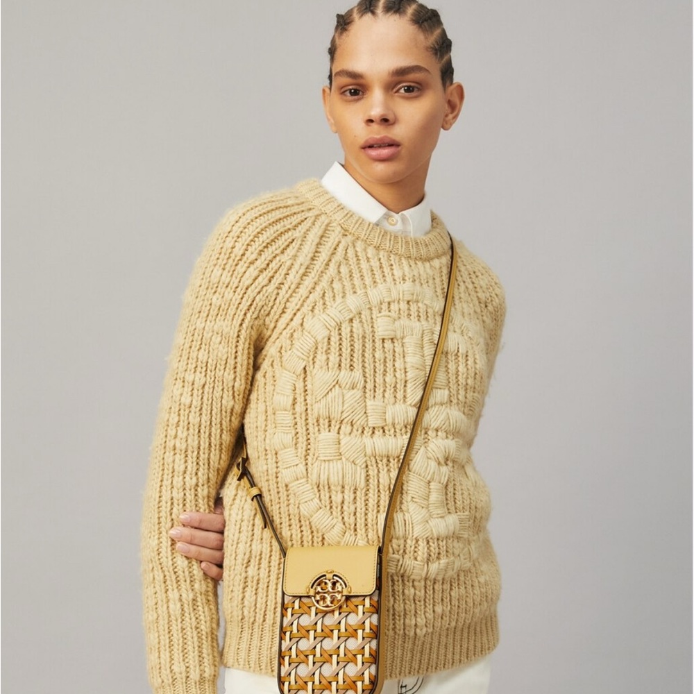 Tory Burch MILLER BASKET-WEAVE PHONE CROSSBODY - Picture 4 of 8